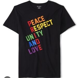 The Children's Place Black T-Shirt with White Text
